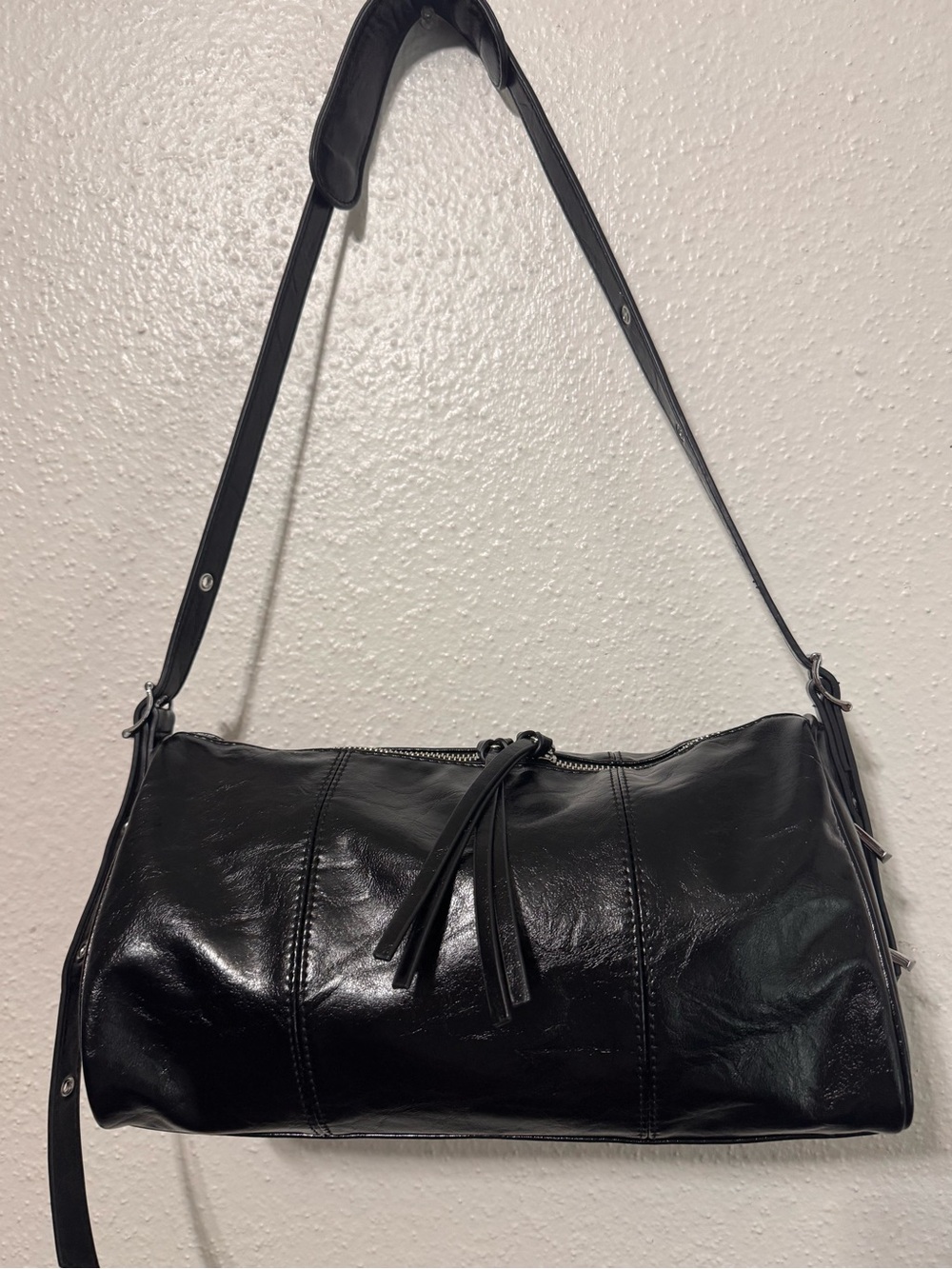 Antik Kraft Black Shoulder Bag with Silver Hardware - Picture 2 of 16